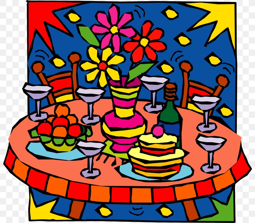 Table Party Birthday Christmas Clip Art, PNG, 800x720px, Table, Area, Art, Artwork, Balloon Download Free
