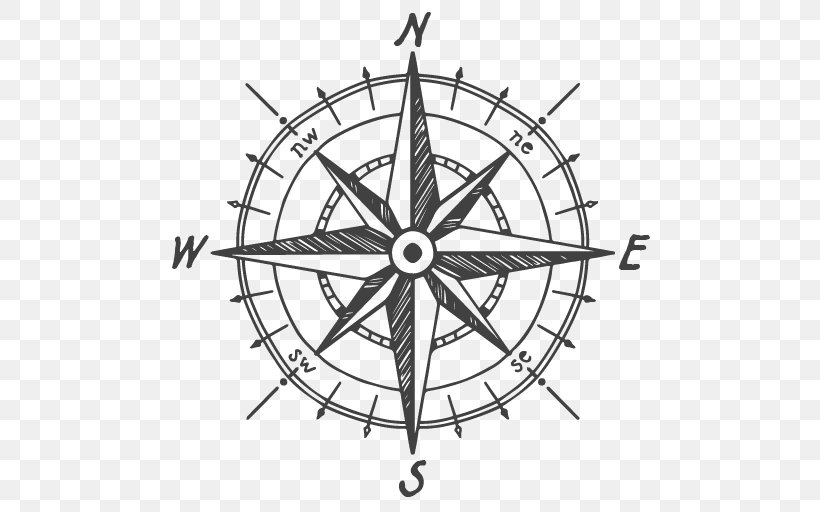 Compass Rose North Transparency, PNG, 512x512px, Compass Rose, Auto Part, Clock, Compass, Drawing Download Free
