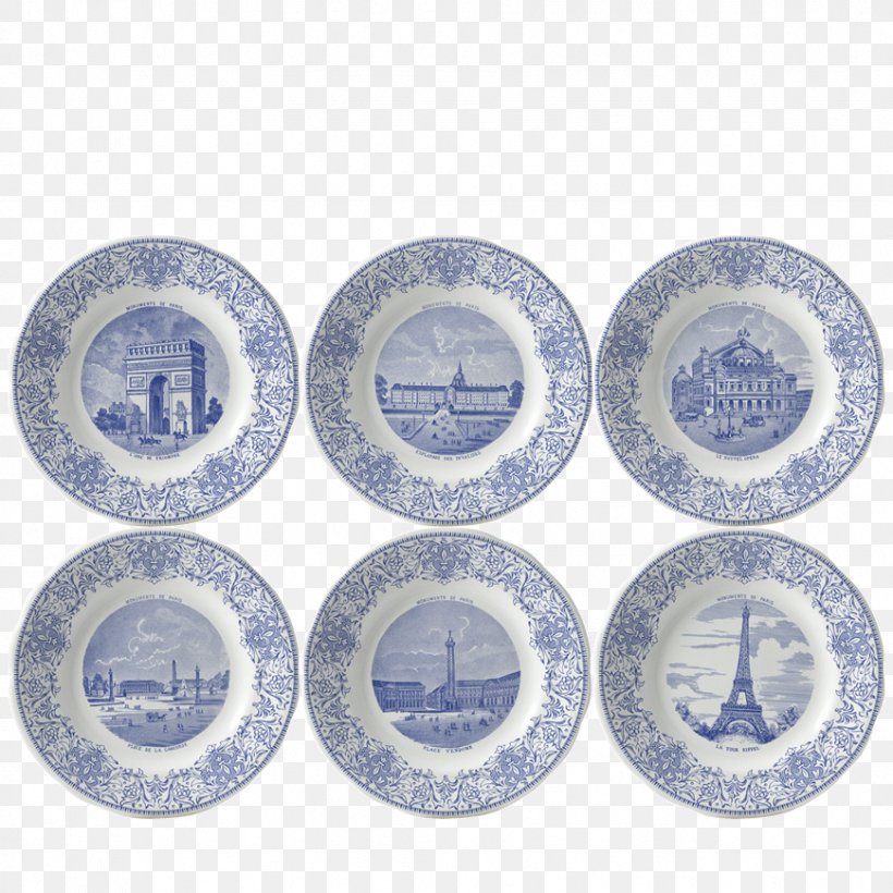 Plate Paris Dessert Monument Gien, PNG, 869x869px, Plate, Blue And White Porcelain, Ceramic, Dessert, Dinner Download Free