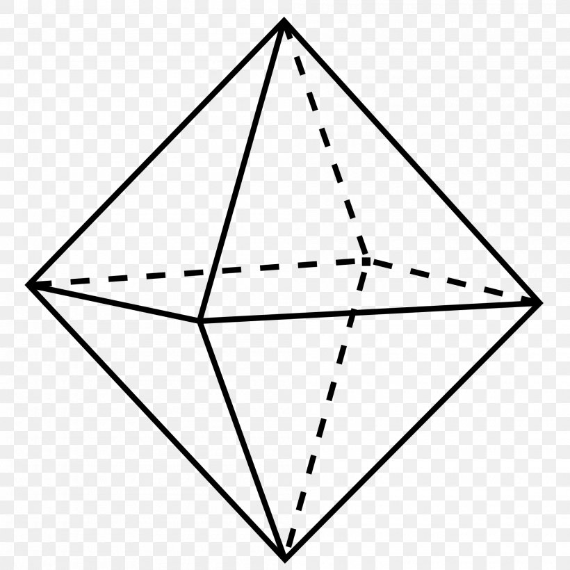 Octahedron Octahedral Molecular Geometry Triangle, PNG, 2000x2000px, Octahedron, Area, Black And White, Blockchain, Cube Download Free