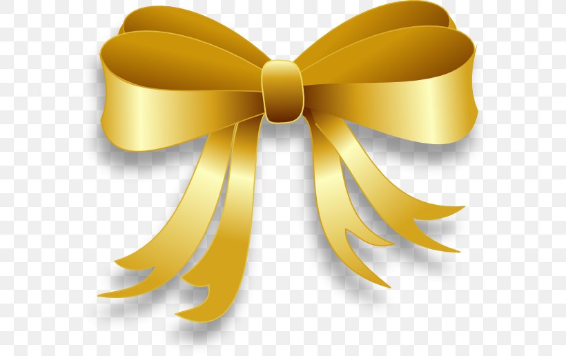 Ribbon Gold Clip Art, PNG, 600x516px, Ribbon, Awareness Ribbon, Bow Tie, Christmas, Gold Download Free