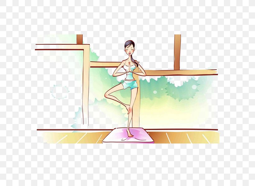 Yoga Cartoon Drawing, PNG, 600x600px, Watercolor, Cartoon, Flower, Frame, Heart Download Free
