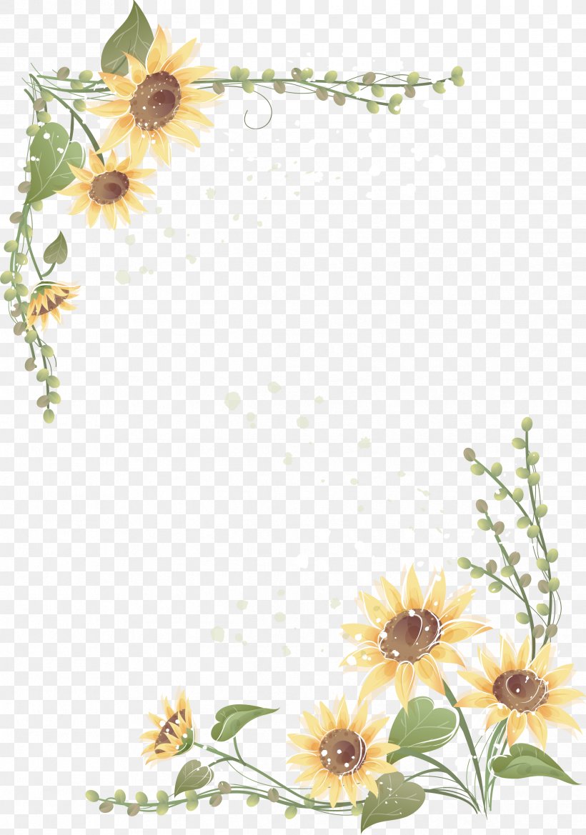 Common Sunflower Clip Art Image, PNG, 2436x3475px, Flower, Blue, Common Sunflower, Cut Flowers, Daisy Download Free