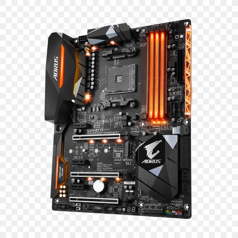 Socket AM4 Athlon Gigabyte Technology Motherboard ATX, PNG, 1000x1000px, Socket Am4, Advanced Micro Devices, Aorus, Athlon, Atx Download Free