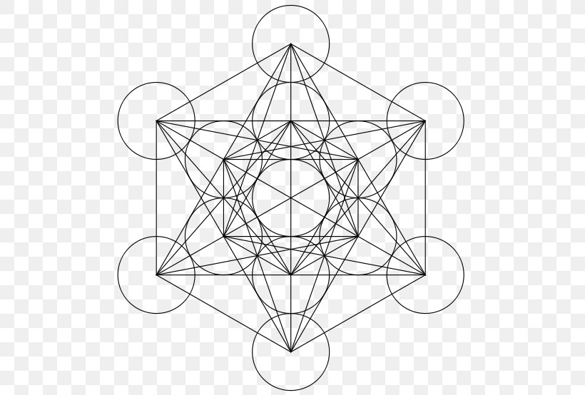 Metatron's Cube Sacred Geometry Overlapping Circles Grid, PNG, 500x554px, Metatron, Area, Artwork, Black And White, Cube Download Free