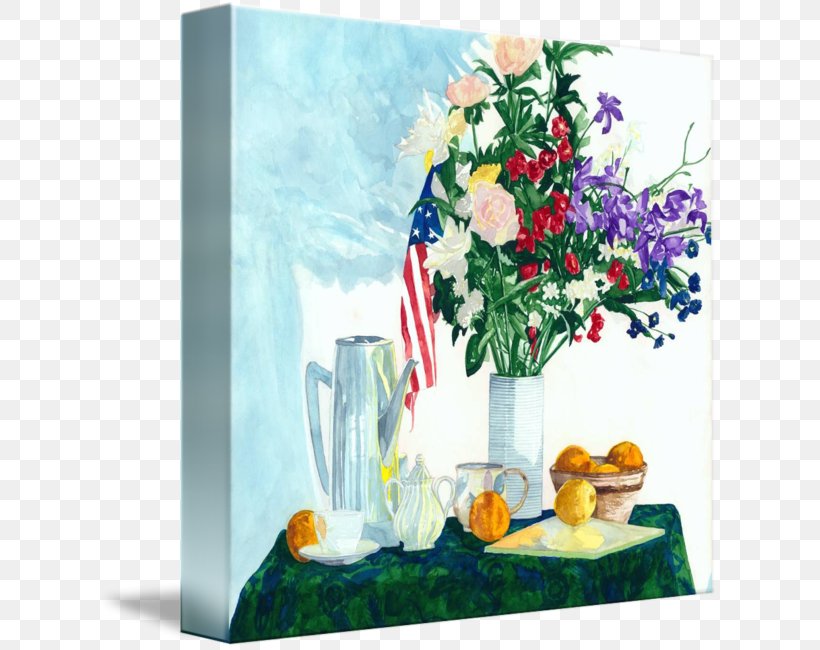 Floral Design Watercolor Painting Still Life Vase Cut Flowers, PNG, 621x650px, Floral Design, Acrylic Paint, Acrylic Resin, Artwork, Cut Flowers Download Free