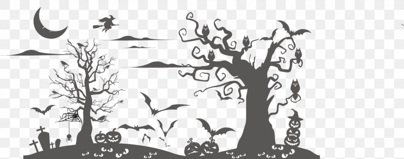 Halloween Crows Boszorkxe1ny, PNG, 1451x573px, Halloween, Black, Black And White, Branch, Brand Download Free
