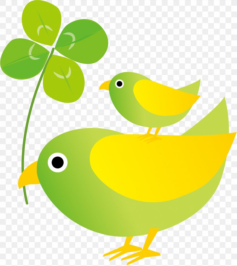 Illustration Four-leaf Clover Image Photography Clip Art, PNG, 3411x3840px, Fourleaf Clover, Animal, Art, Atlantic Canary, Beak Download Free