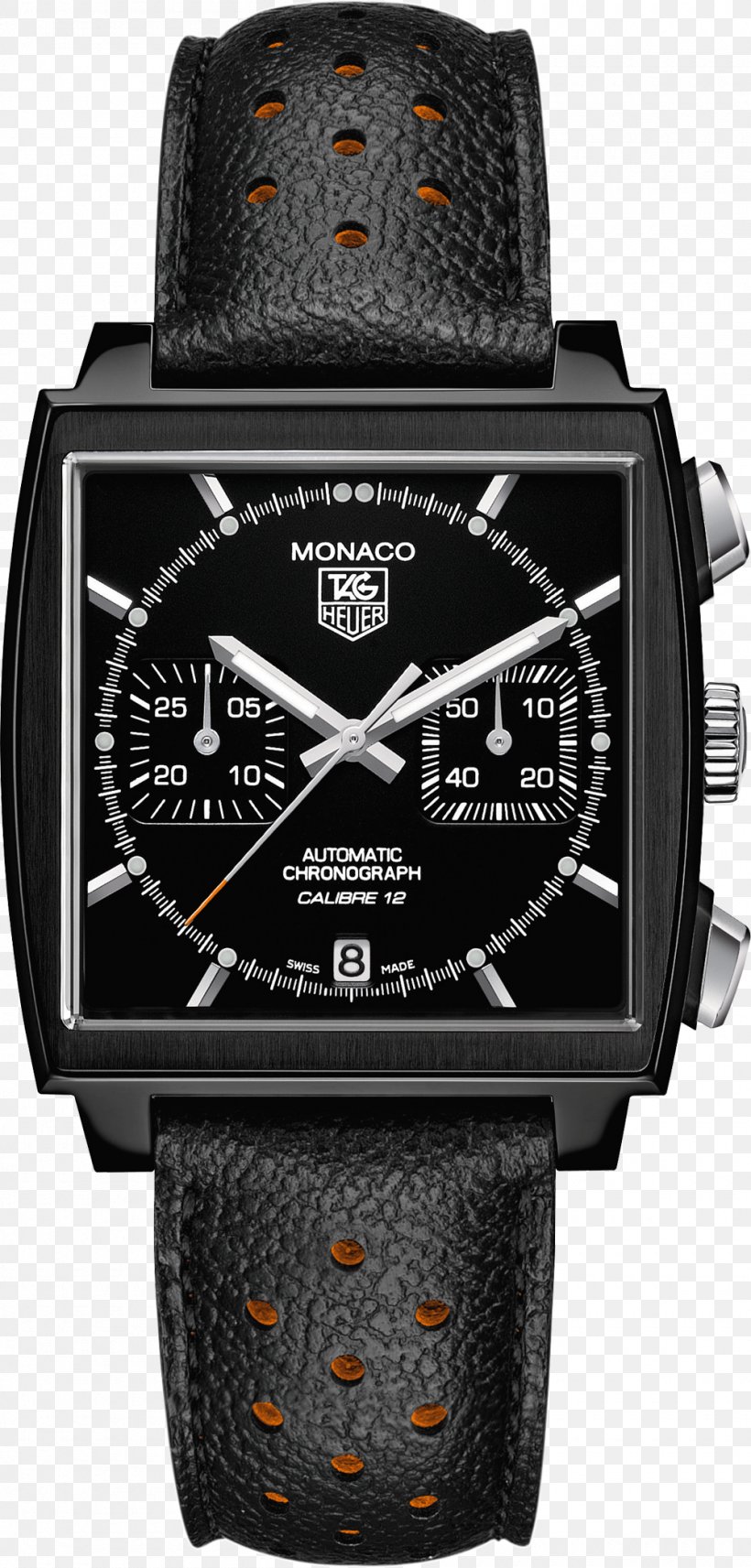 TAG Heuer Monaco Calibre 12 Chronograph Watch, PNG, 1000x2090px, Tag Heuer Monaco Calibre 12, Automatic Watch, Black, Brand, Chronograph Download Free