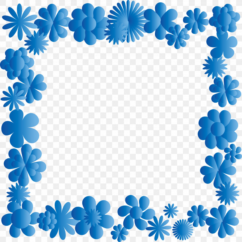 Frame, PNG, 3000x2994px, Frame, Blue, Floral Design, Flower, Plant Download Free