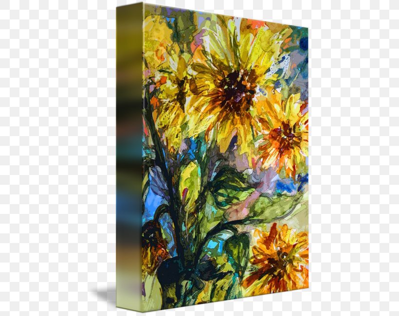 Floral Design Acrylic Paint Common Sunflower Watercolor Painting, PNG, 460x650px, Floral Design, Acrylic Paint, Art, Artwork, Common Sunflower Download Free