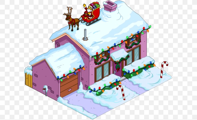 The Simpsons: Tapped Out The Simpsons House Christmas Ned Flanders, PNG, 620x502px, Simpsons Tapped Out, Apu Nahasapeemapetilon, Building, Christmas, Christmas Lights Download Free