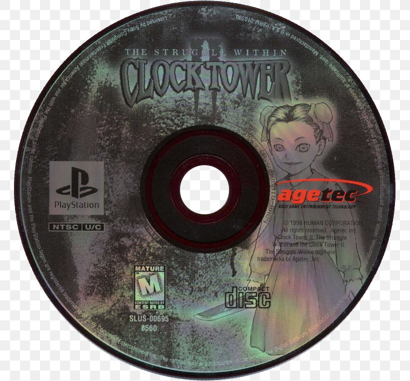 Clock Tower II: The Struggle Within Compact Disc Disk Storage, PNG, 765x761px, Clock Tower Ii The Struggle Within, Clock Tower, Compact Disc, Disk Storage, Dvd Download Free