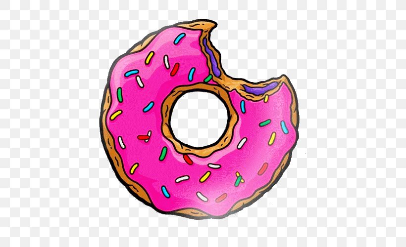 Homer Simpson Donuts The Simpsons: Tapped Out Bart Simpson Marge Simpson, PNG, 500x500px, Homer Simpson, Bart Simpson, Donuts, Drawing, Magenta Download Free