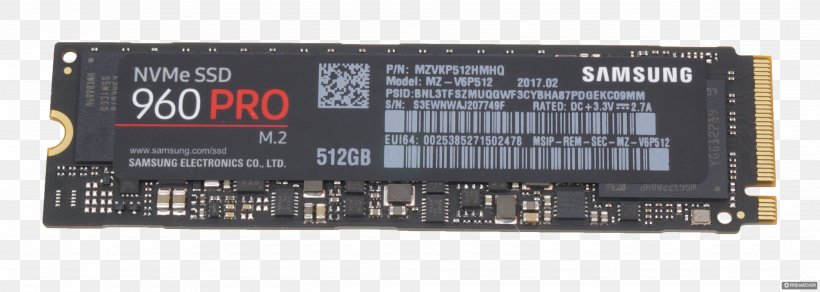 Samsung SSD 960 EVO NVMe M.2 Samsung 970 EVO NVMe M.2 Internal SSD MZ-V7E Solid-state Drive NVM Express PCI Express, PNG, 3858x1378px, Solidstate Drive, Audio Receiver, Circuit Component, Computer Component, Computer Data Storage Download Free