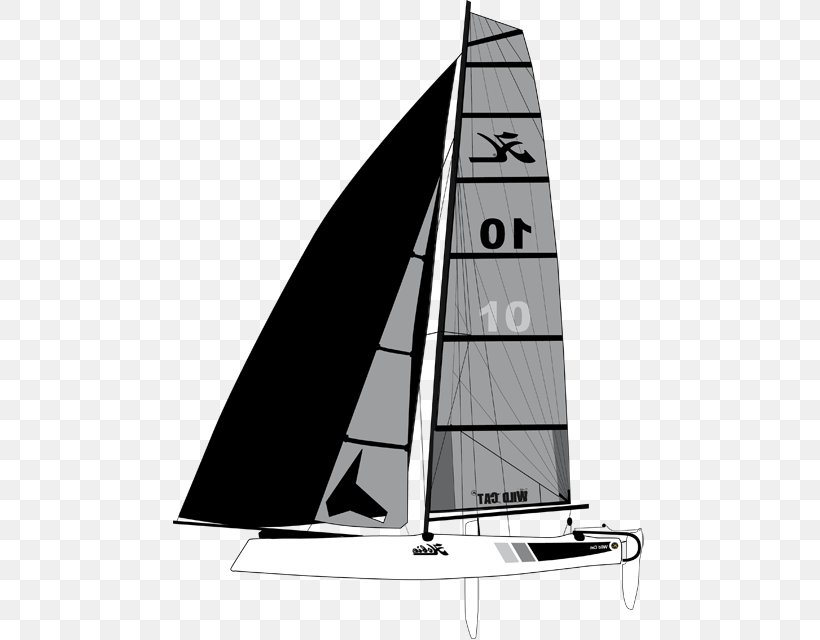 Dinghy Sailing Hobie Cat Cat-ketch Yawl, PNG, 489x640px, Sail, Black And White, Boat, Cat Ketch, Catamaran Download Free