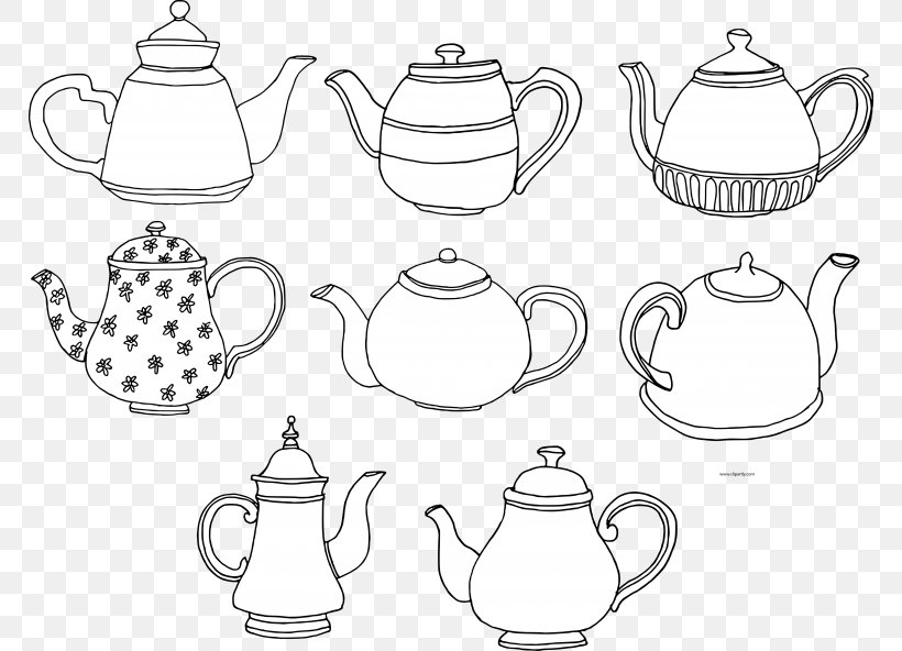 I'm A Little Teapot Drawing Teacup, PNG, 768x592px, Tea, Black And White,  Cartoon, Cookware And