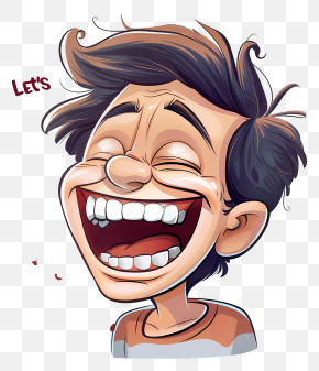 Lets Laugh Day - Laughing Man Cartoon Character PNG