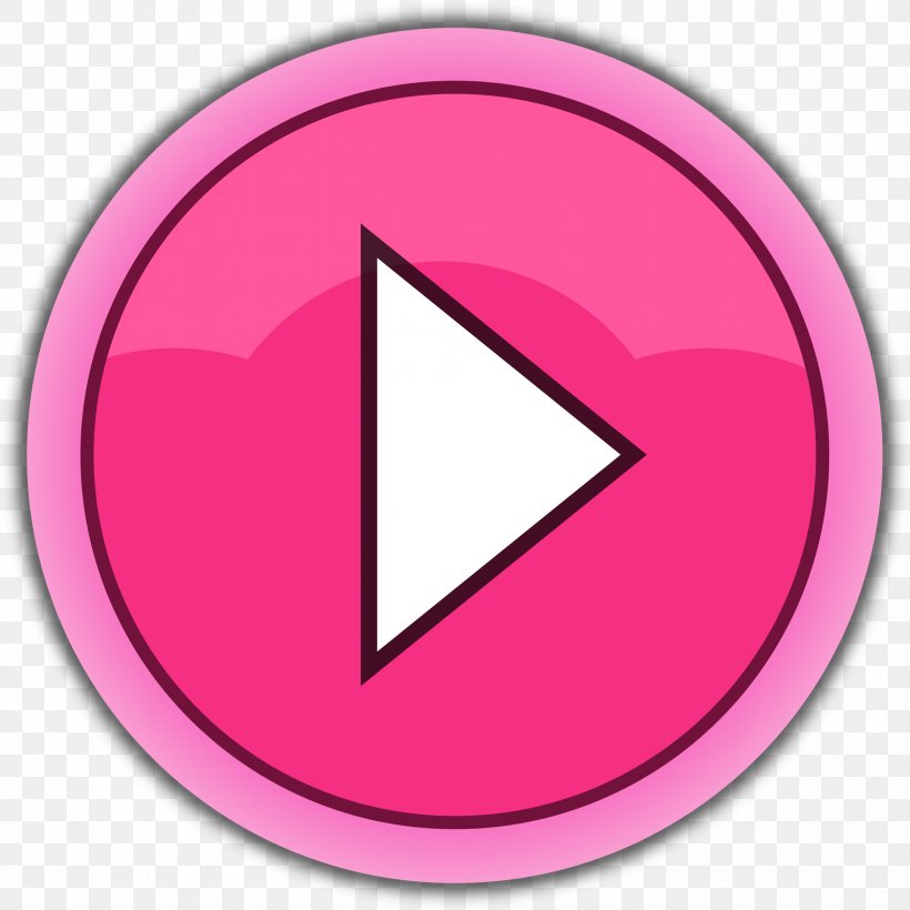 YouTube Play Button Clip Art, PNG, 2399x2400px, Button, Free, Magenta, Media Player, Pink Download Free