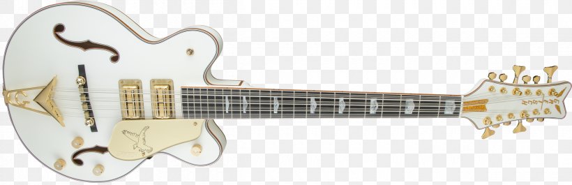 Electric Guitar Gretsch White Falcon Twelve-string Guitar Bass Guitar, PNG, 2400x778px, Electric Guitar, Bass Guitar, Body Jewellery, Body Jewelry, Double Bass Download Free