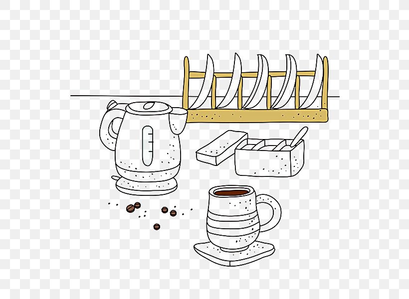 Coffee Cup Clip Art, PNG, 600x600px, Coffee, Area, Black And White, Brand, Cartoon Download Free