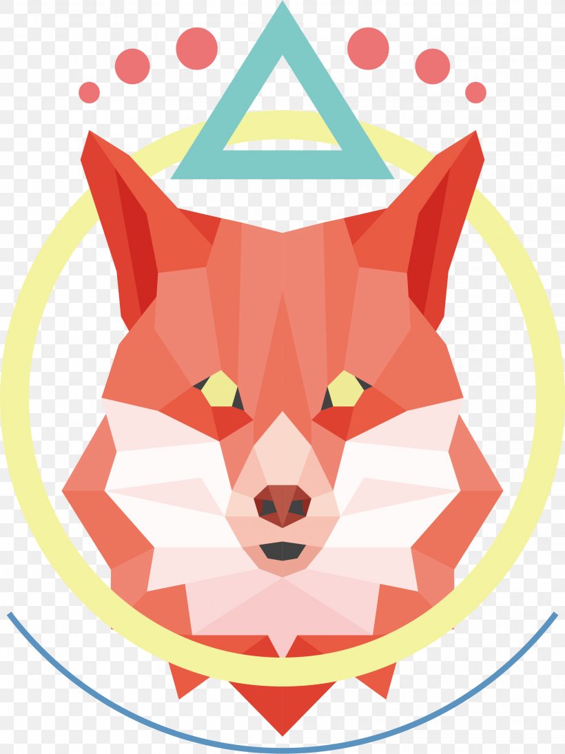 Red Fox Polygon Clip Art, PNG, 2021x2699px, Watercolor, Cartoon, Flower, Frame, Heart Download Free