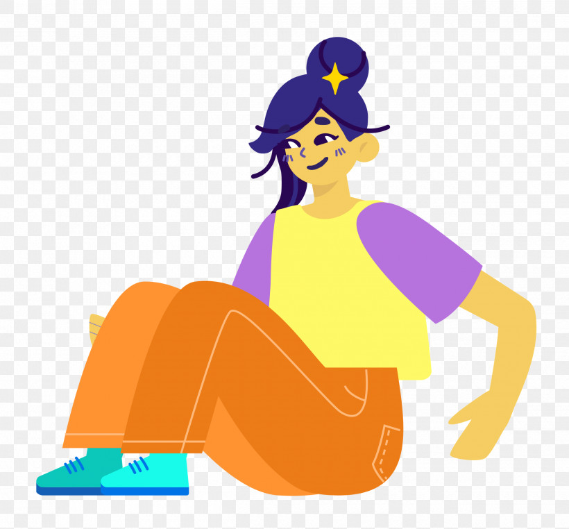 Sitting Sitting On Floor, PNG, 2500x2325px, Sitting, Behavior, Cartoon, Character, Happiness Download Free