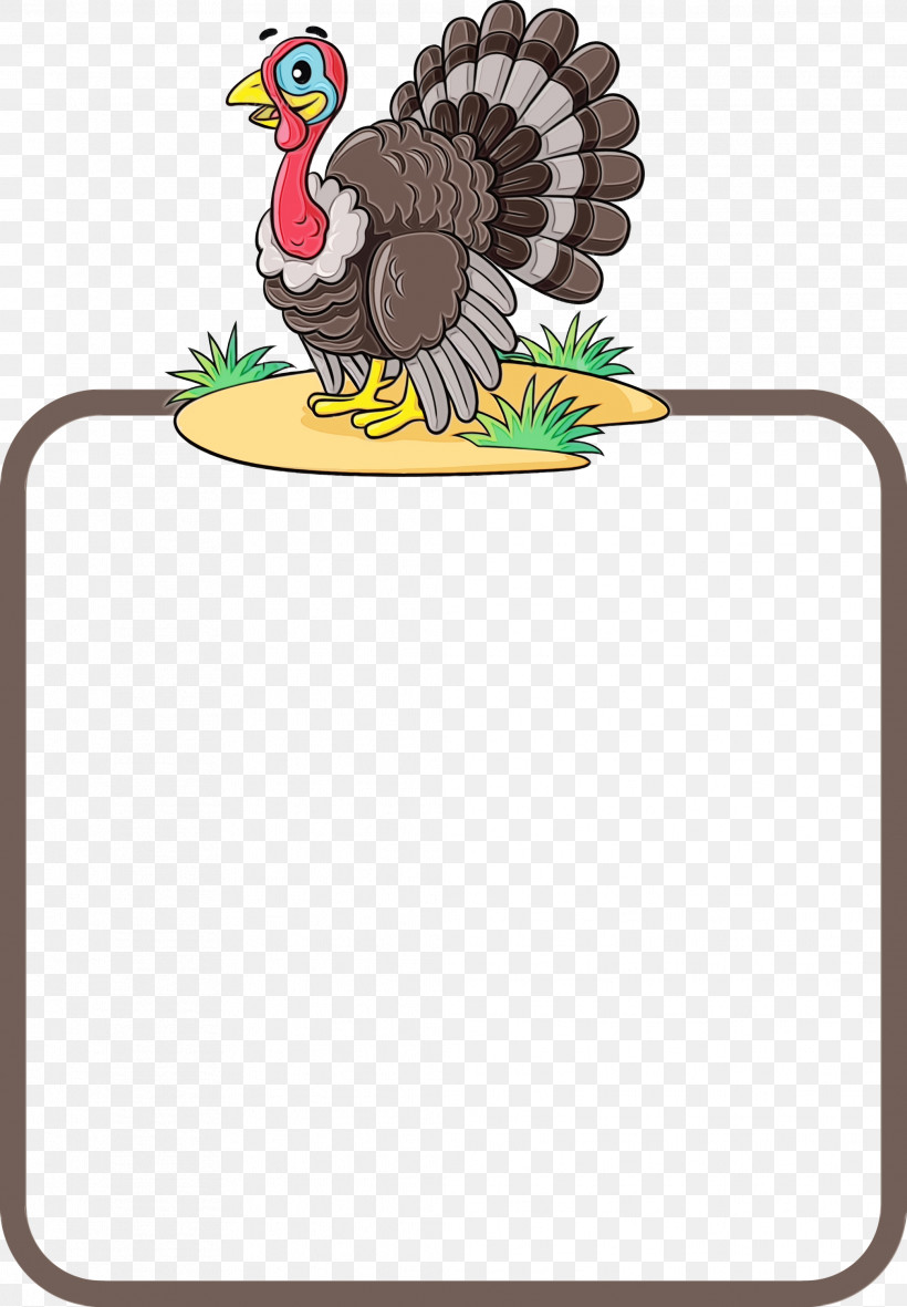 Landfowl Chicken Cartoon Beak Science, PNG, 2082x3000px, Thanksgiving Frame, Beak, Biology, Cartoon, Chicken Download Free