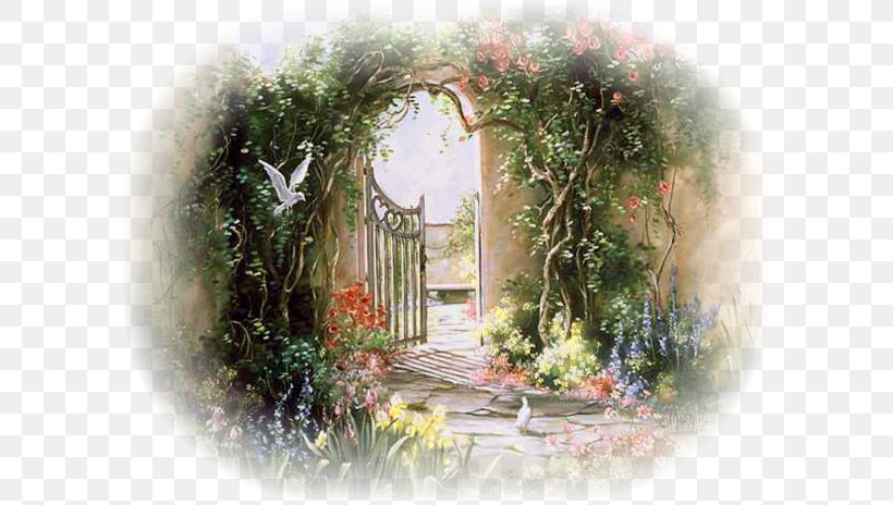 Landscape Watercolor Painting Garden Art, PNG, 600x464px, Landscape, Arch, Art, Artist, Death Download Free