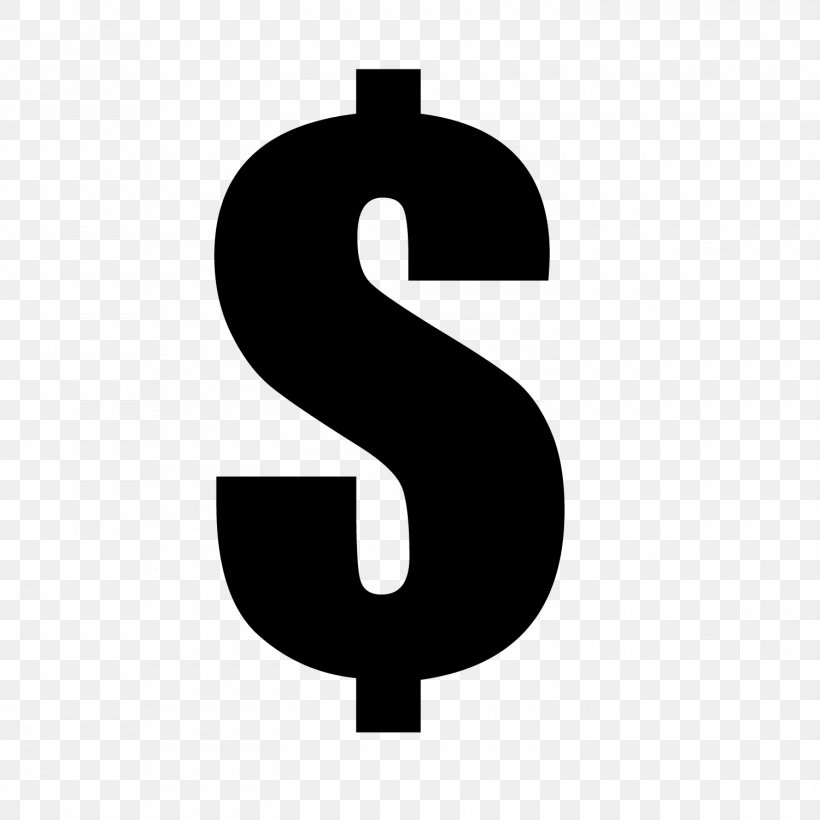 Dollar Sign Currency Symbol United States Dollar Clip Art, PNG, 1500x1500px, Dollar Sign, Black And White, Cent, Currency Symbol, Dollar Download Free