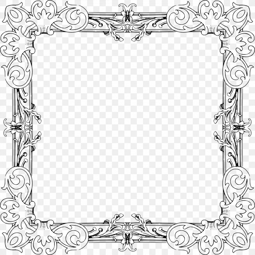 Clip Art, PNG, 2312x2312px, Picture Frames, Area, Black And White, Body Jewelry, Border Download Free