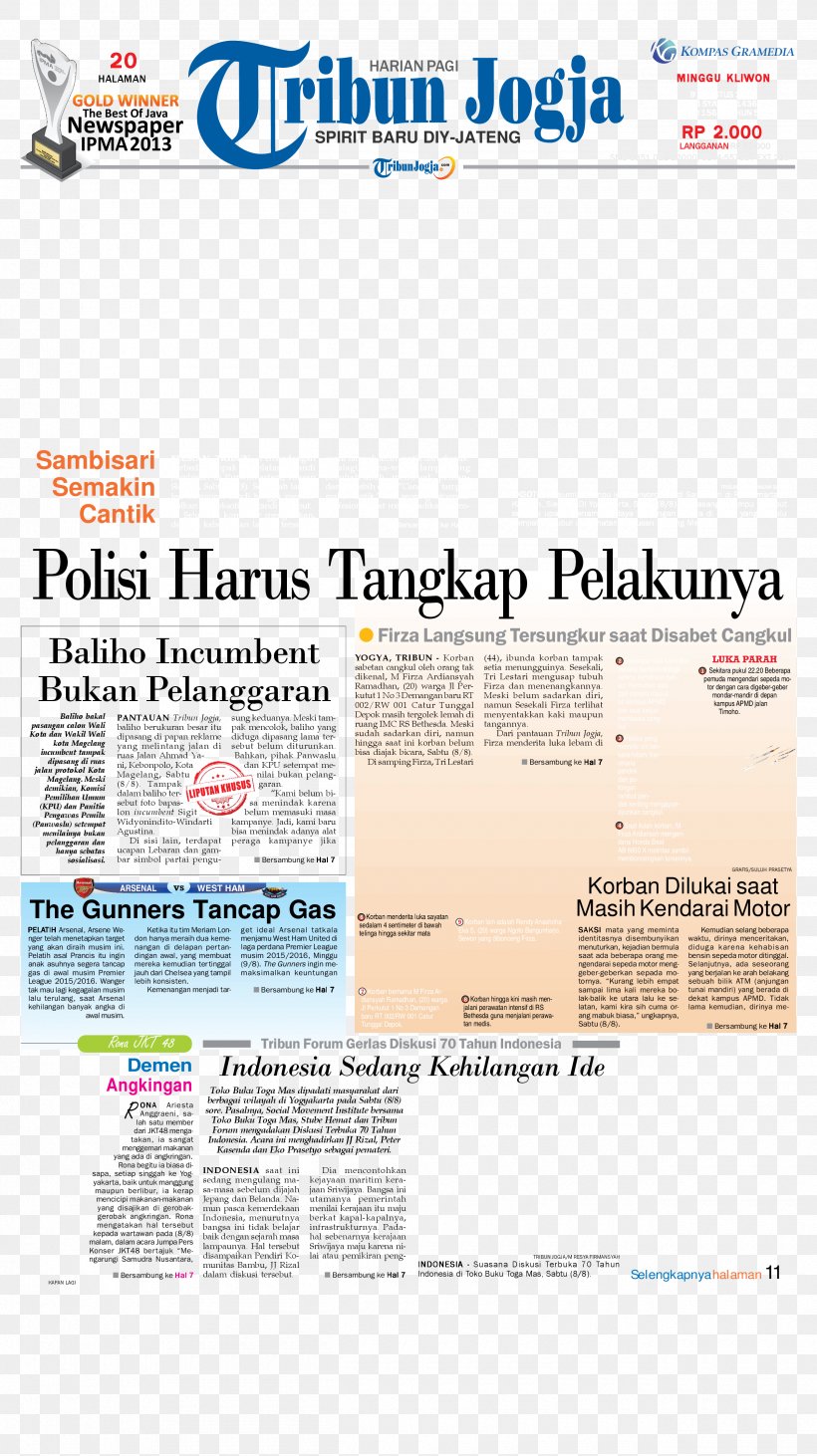 Web Page Yogyakarta Tribun Jogja Tribun Network Line, PNG, 2520x4494px, Web Page, Area, Media, Paper, Text Download Free