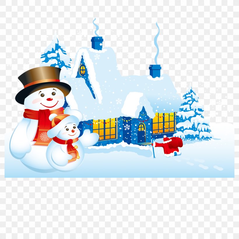Cartoon Christmas House And Snowman, PNG, 1000x1000px, Santa Claus, Animated Cartoon, Animation, Art, Cartoon Download Free