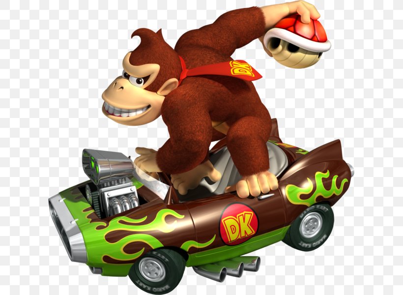 Donkey Kong Mario Kart Wii Super Mario Kart Super Mario Bros. Mario Kart 8, PNG, 623x600px, Donkey Kong, Car, Figurine, Mario Kart, Mario Kart 8 Download Free