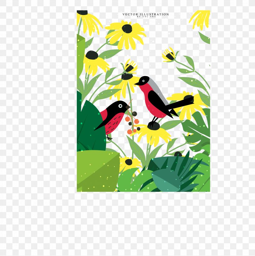 Bird Wildlife Drawing Icon, PNG, 4519x4529px, Bird, Beak, Drawing, Flora, Flower Download Free