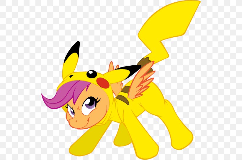 Pony Scootaloo Pikachu Rainbow Dash Twilight Sparkle, PNG, 542x541px, Pony, Animal Figure, Applejack, Cartoon, Cutie Mark Crusaders Download Free