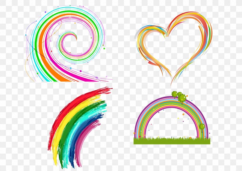 Rainbow Cartoon Color, PNG, 1770x1251px, Rainbow, Art, Cartoon, Color, Heart Download Free