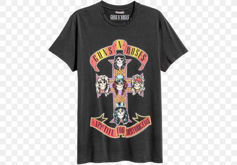 Appetite For Destruction T-shirt Guns N' Roses Album Cover, PNG, 485x572px, Watercolor, Cartoon, Flower, Frame, Heart Download Free