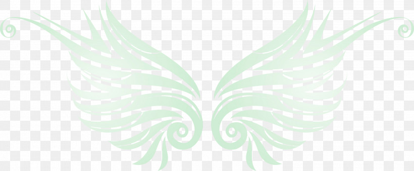 Feather, PNG, 3000x1245px, Wings, Angle Wings, Bird Wings, Feather, Green Download Free