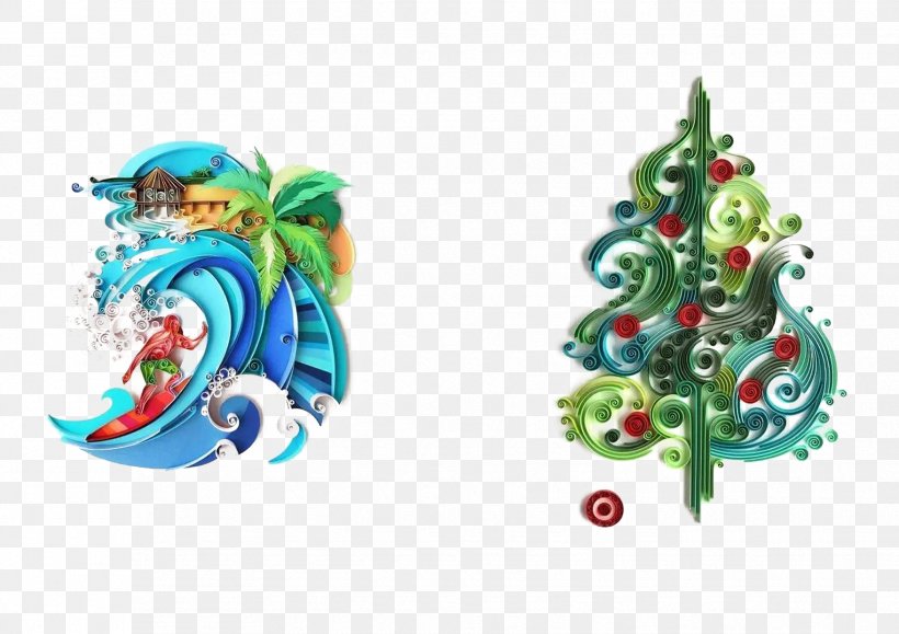 Surf Christmas Tree, PNG, 1754x1240px, Paper, Art, Artist, Christmas, Christmas Decoration Download Free