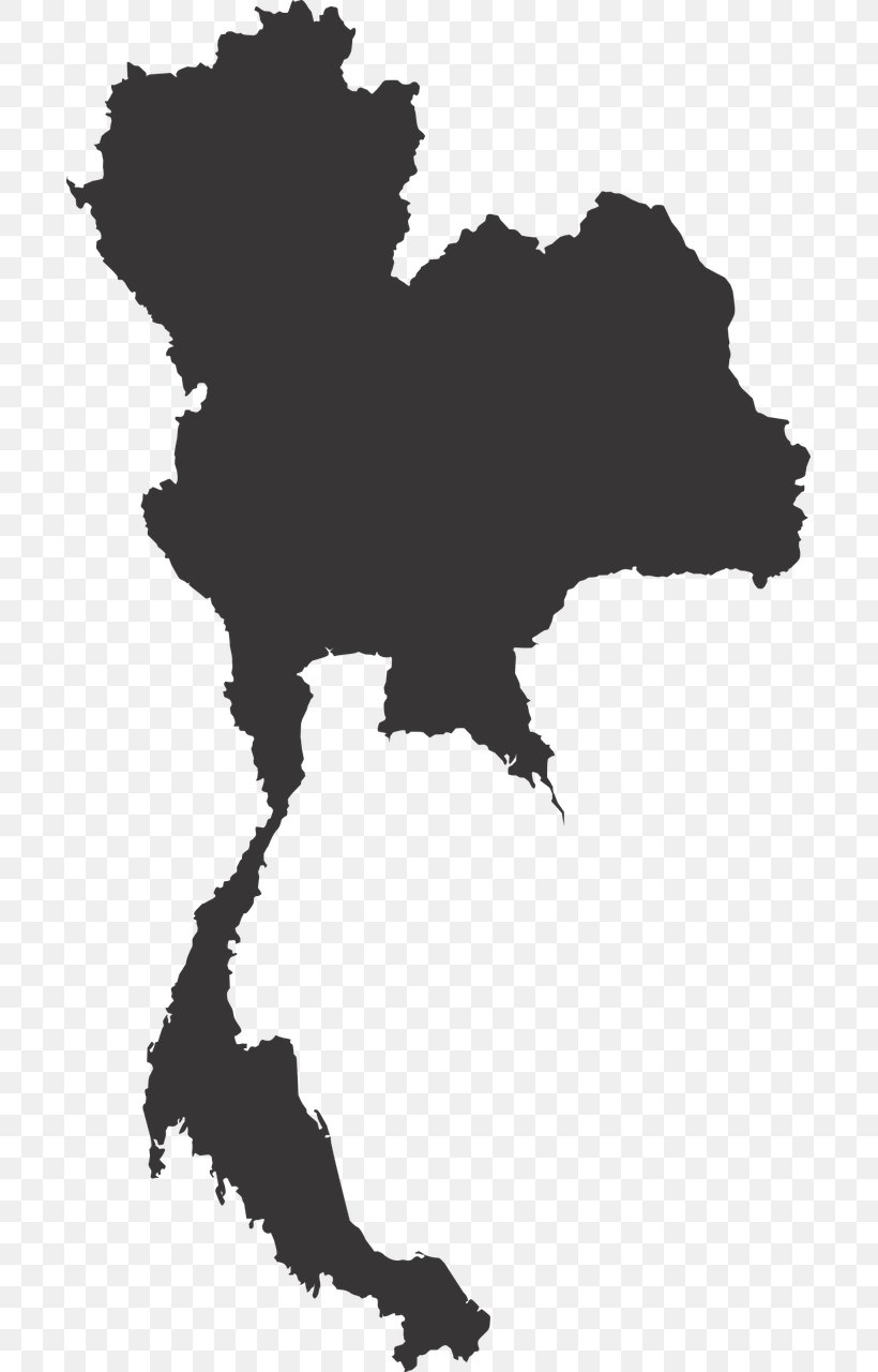 Thailand Vector Map Royalty-free, PNG, 695x1280px, Thailand, Black, Black And White, Map, Monochrome Download Free