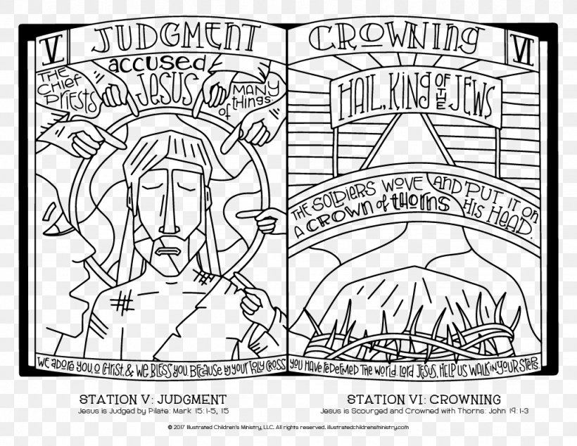 Coloring Book Stations Of The Cross Child Church, PNG, 1024x792px, Coloring Book, Area, Art, Black And White, Cartoon Download Free