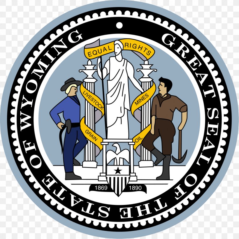 Seal Of Wyoming Flag Of Wyoming Great Seal Of The United States Wyoming Supreme Court, PNG, 1024x1024px, Wyoming, Area, Badge, Brand, Court Download Free