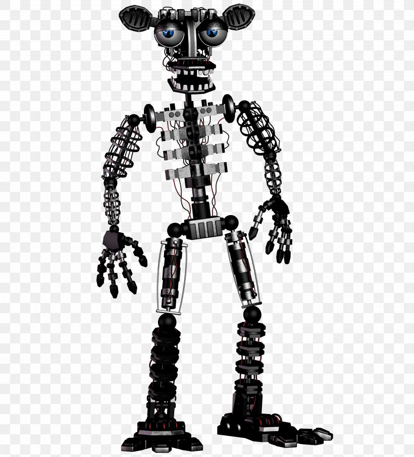 Five Nights At Freddy's 2 Endoskeleton Terminator Robot, PNG, 3840x4242px, Five Nights At Freddy S 2, Black And White, Drawing, Endoskeleton, Figurine Download Free
