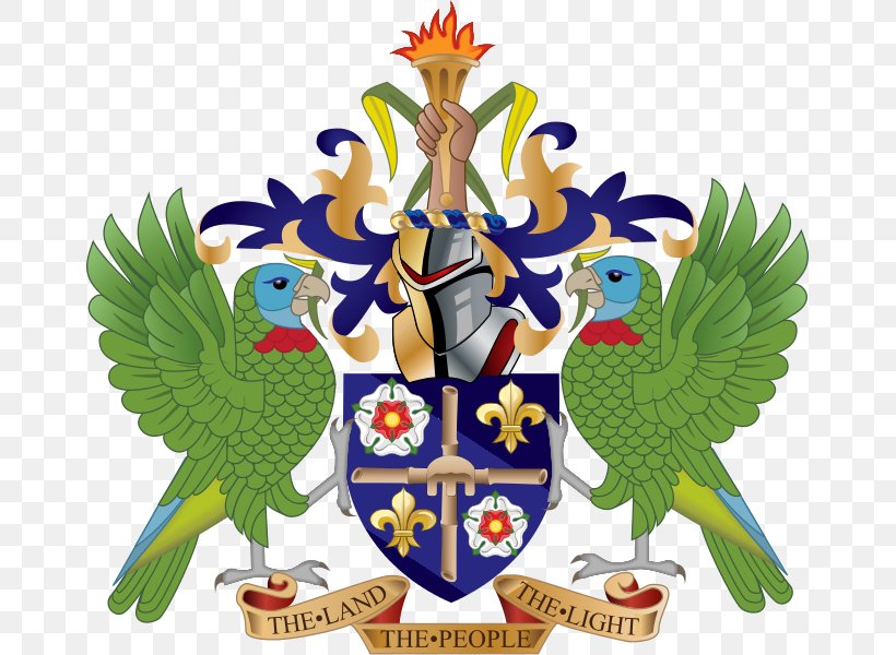 Geography Of Saint Lucia Coat Of Arms Of Saint Lucia Flag Of Saint Lucia National Symbols Of Saint Lucia, PNG, 661x600px, Geography Of Saint Lucia, Art, Beak, Bird, Coat Of Arms Download Free