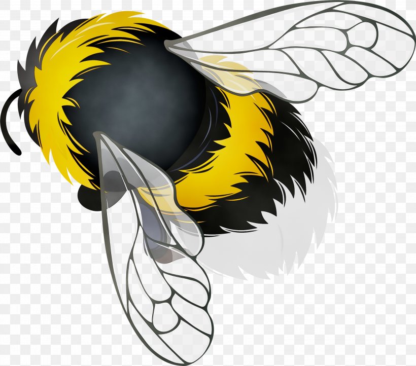 Bee Background, PNG, 3000x2643px, Watercolor, Bee, Bird, Bumblebee, Carpenter Bee Download Free
