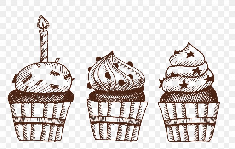 Cupcake Chocolate Cake Birthday Sketch, PNG, 3333x2122px, Cupcake, Birthday, Buttercream, Cake, Chocolate Download Free