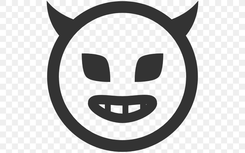 Emoticon Icon, PNG, 512x512px, Evil, Black And White, Clip Art, Emoticon, Face Download Free