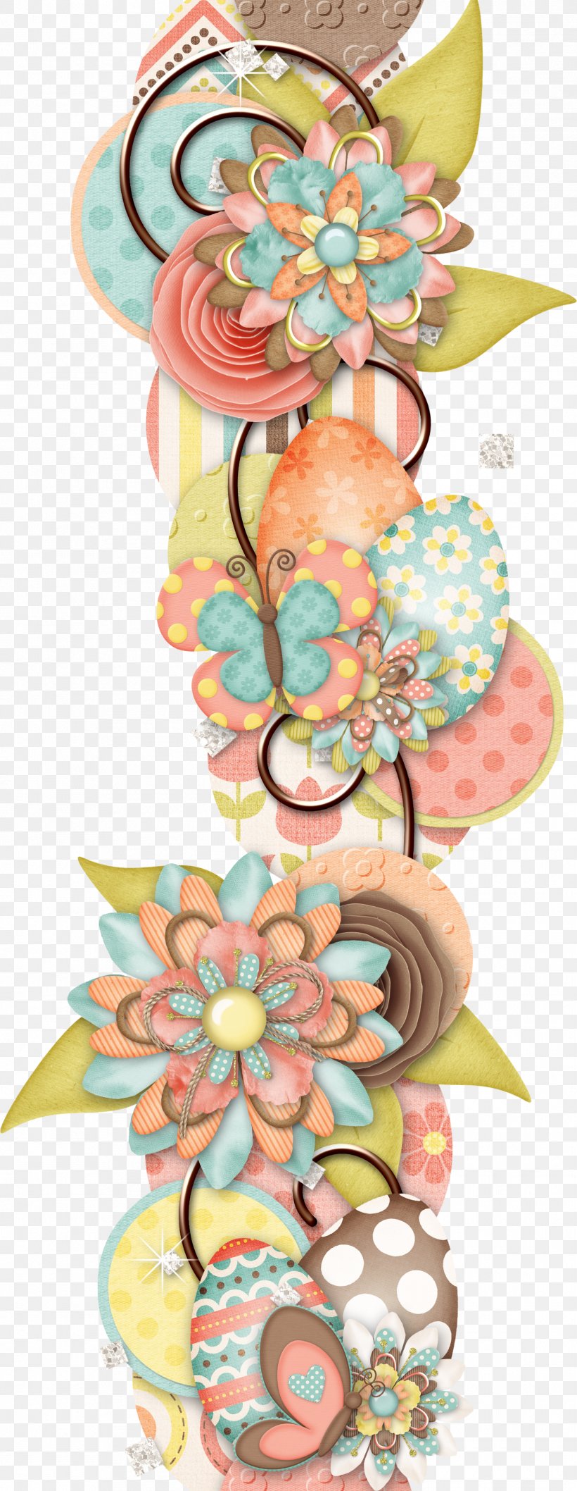Clip Art, PNG, 1395x3600px, Floral Design, Art, Easter Basket, Flower, Marjolein Bastin Download Free