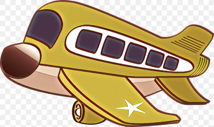 Clip Art Yellow Airplane Cartoon Vehicle, PNG, 1261x750px, Cartoon, Aircraft, Airplane, Sticker, Vehicle Download Free